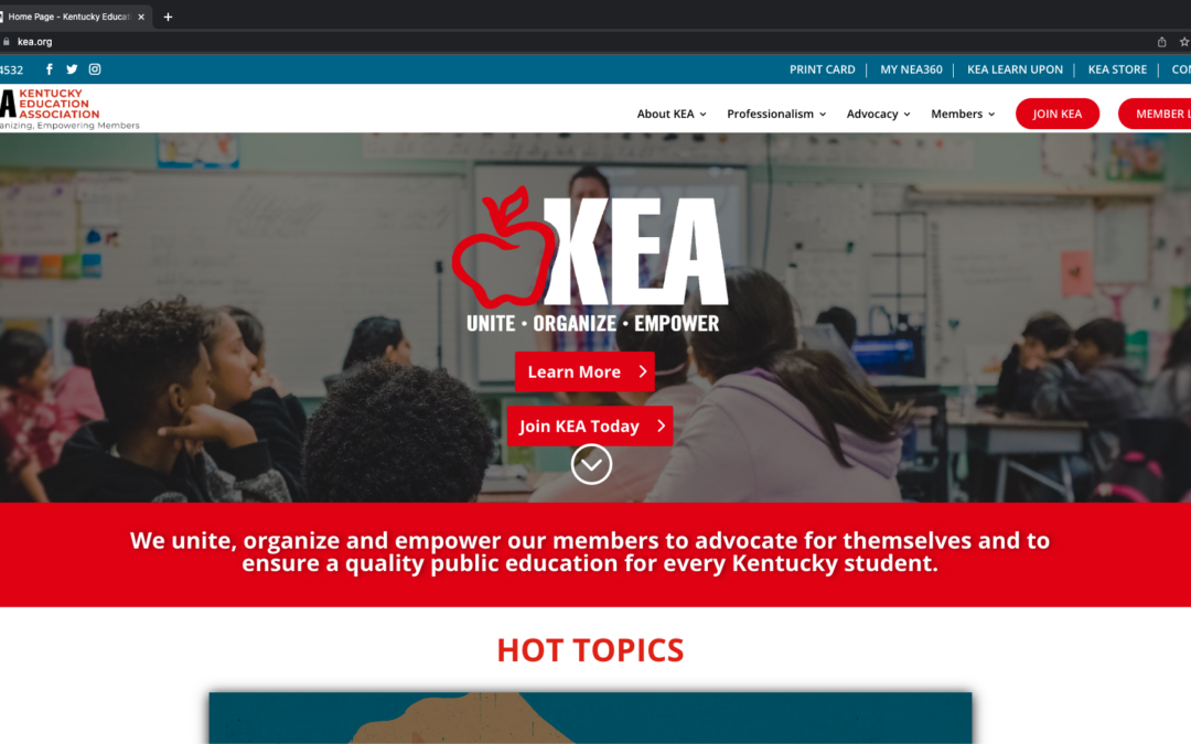 Kentucky Education Association Launches New Website